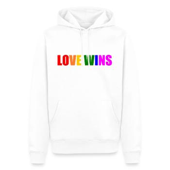 Love wins - Men’s Premium Organic Hoodie - white - Front - Nico (187cm)