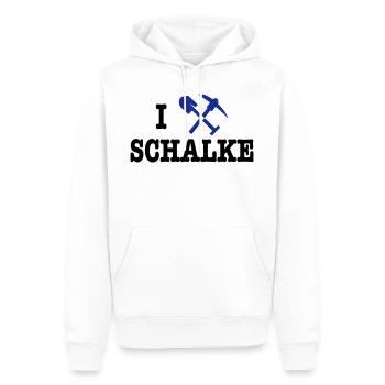 I Love Schalke - Sweat à capuche Premium bio Homme - blanc - Devant - Nico (187cm)