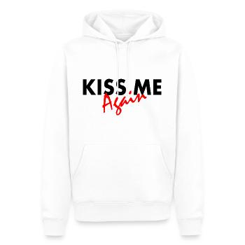 Kiss me again - Sweat à capuche Premium bio Homme - blanc - Devant - Nico (187cm)