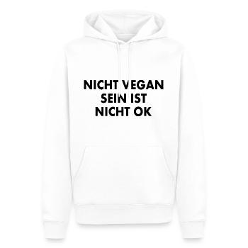 nicht vegan sein ist nicht ok - Männer Premium Bio Hoodie - Weiß - Vorne - Nico (187cm)