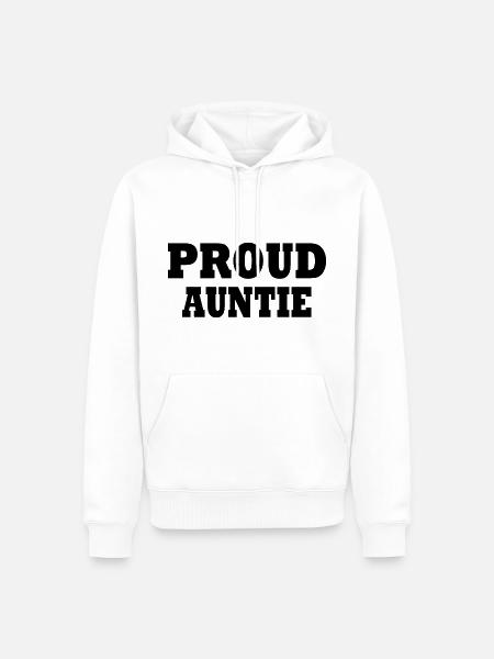 Proud auntie - Männer Premium Bio Hoodie - Weiß