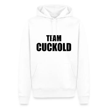 Team cuckold - Männer Premium Bio Hoodie - Weiß - Vorne - Nico (187cm)