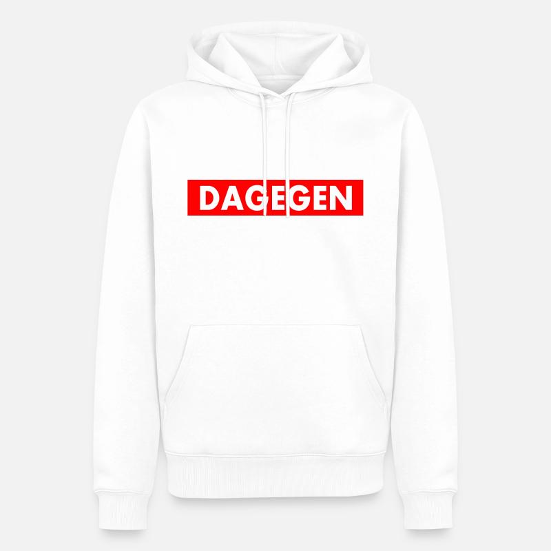 Dagegen - Männer Premium Bio Hoodie - Weiß