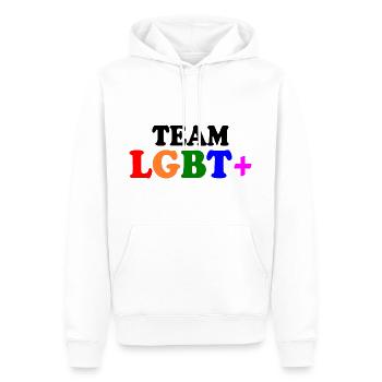Team lgbt - Sweat à capuche Premium bio Homme - blanc - Devant - Nico (187cm)