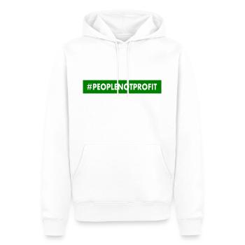 People not profit - Männer Premium Bio Hoodie - Weiß - Vorne - Nico (187cm)