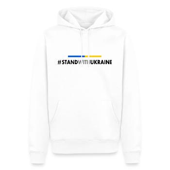Stand with ukraine - Männer Premium Bio Hoodie - Weiß - Vorne - Nico (187cm)