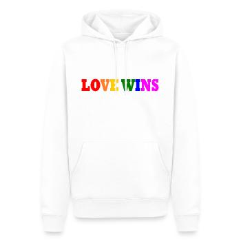 Love wins - Men’s Premium Organic Hoodie - white - Front - Nico (187cm)