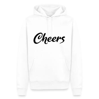 Cheers - Men’s Premium Organic Hoodie - white - Front - Nico (187cm)