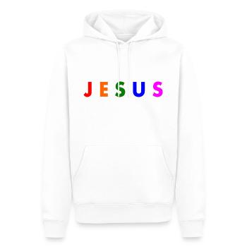 Jesus - Sweat à capuche Premium bio Homme - blanc - Devant - Nico (187cm)