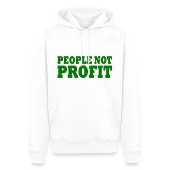People not profit - Sweat à capuche Premium bio Homme - blanc - Devant - Nico (187cm)