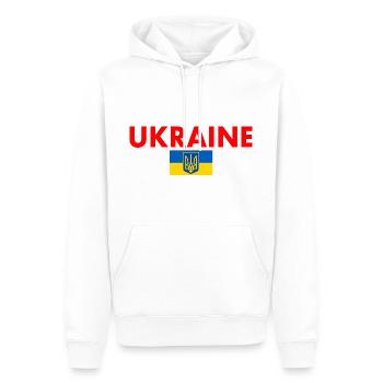 Ukraine - Männer Premium Bio Hoodie - Weiß - Vorne - Nico (187cm)