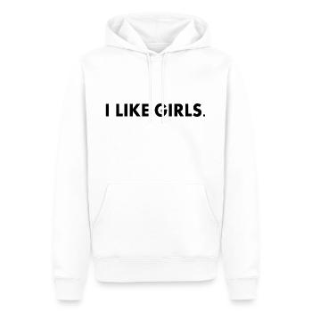 I like girls - Männer Premium Bio Hoodie - Weiß - Vorne - Nico (187cm)