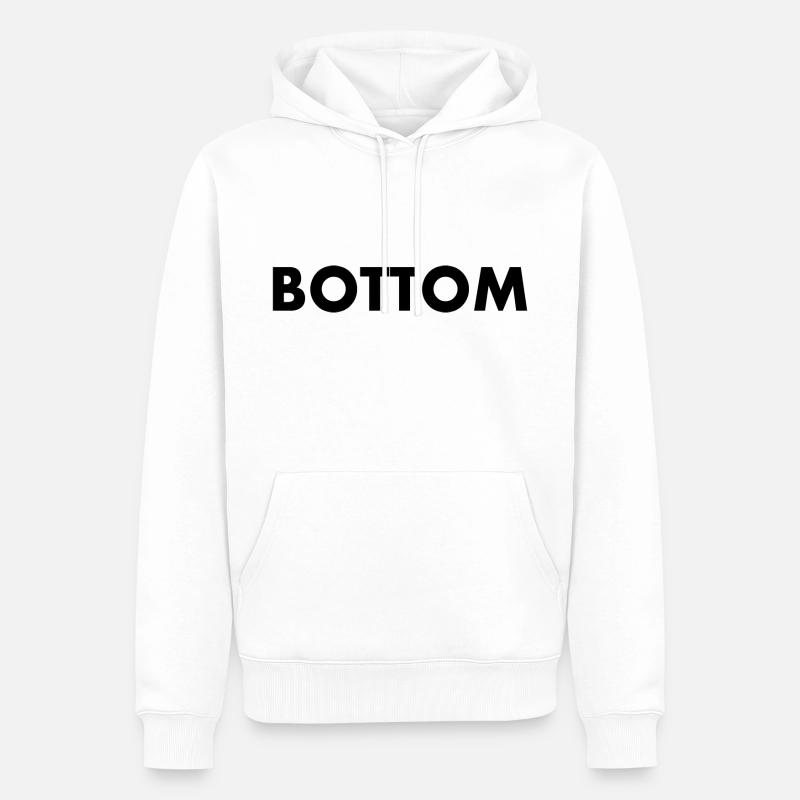 Bottom - Sweat à capuche Premium bio Homme - blanc