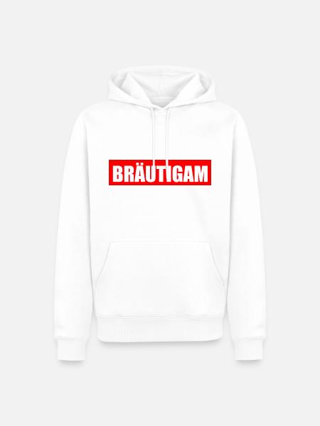 bräutigam - Männer Premium Bio Hoodie - Weiß