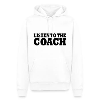 Coach - Männer Premium Bio Hoodie - Weiß - Vorne - Nico (187cm)