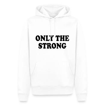 only the strong - Sweat à capuche Premium bio Homme - blanc - Devant - Nico (187cm)