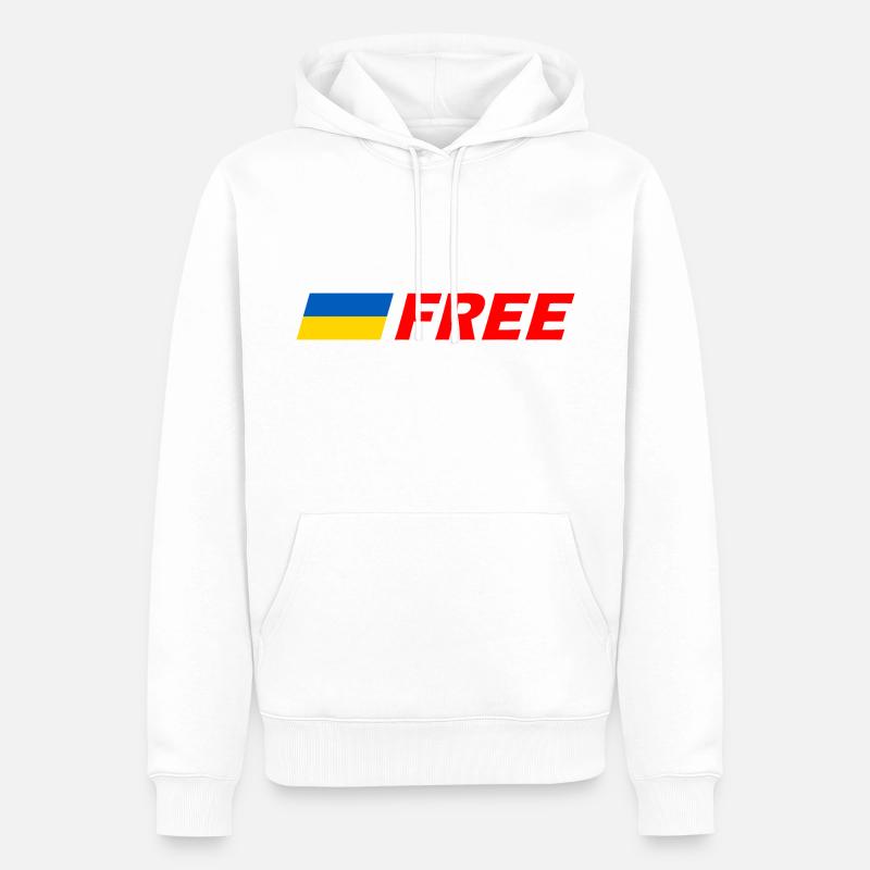 Ukraine - Männer Premium Bio Hoodie - Weiß