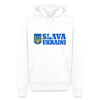 Slava ukraini - Männer Premium Bio Hoodie - Weiß - Vorne - Nico (187cm)