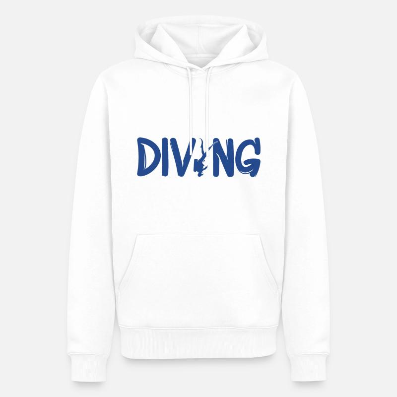Tauchen - Männer Premium Bio Hoodie - Weiß