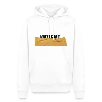 KNZLRMT – Künstlerkollektive Berlin – Madness - Männer Premium Bio Hoodie - Weiß - Vorne - Nico (187cm)