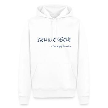 Geh in Oasch, the angry austrian, Österreich, Aust - Männer Premium Bio Hoodie - Weiß - Vorne - Nico (187cm)