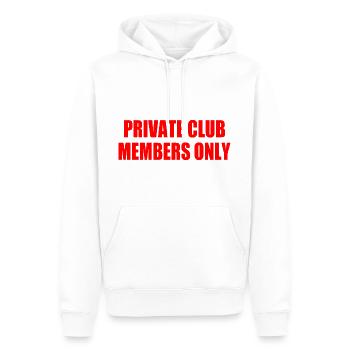 private club members only - Sweat à capuche Premium bio Homme - blanc - Devant - Nico (187cm)