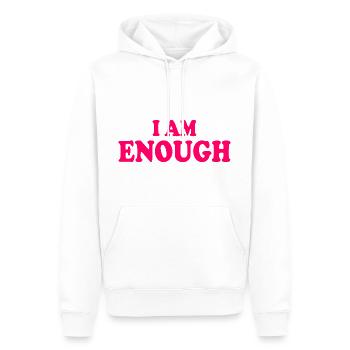 I am enough - Männer Premium Bio Hoodie - Weiß - Vorne - Nico (187cm)
