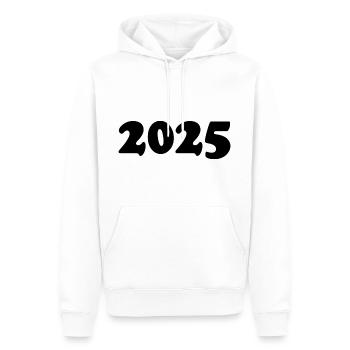 2025 - Männer Premium Bio Hoodie - Weiß - Vorne - Nico (187cm)