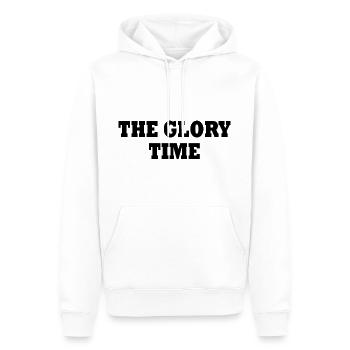 The glory time - Männer Premium Bio Hoodie - Weiß - Vorne - Nico (187cm)
