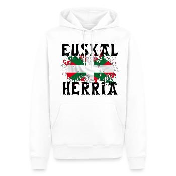 Euskal Herria - Pays Basque 86 - Sweat à capuche Premium bio Homme - blanc - Devant - Nico (187cm)