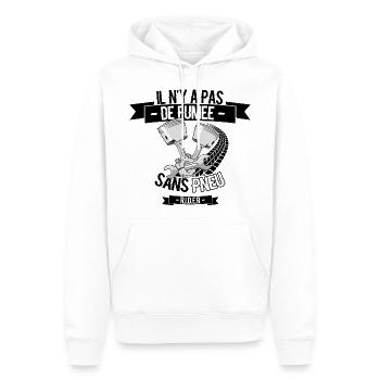 fumee sans pneu - Sweat à capuche Premium bio Homme - blanc - Devant - Nico (187cm)