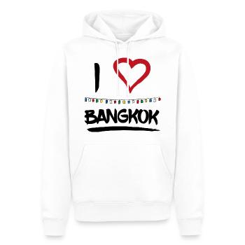 J'adore le cadeau de fête de la pleine lune à Bangkok, en Thaïlande - Sweat à capuche Premium bio Homme - blanc - Devant - Nico (187cm)
