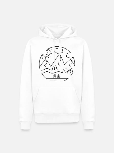 Berge - Männer Premium Bio Hoodie - Weiß