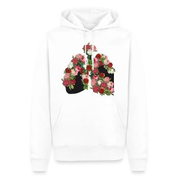 Les poumons | Roses | Vintage | festival - Sweat à capuche Premium bio Homme - blanc - Devant - Nico (187cm)