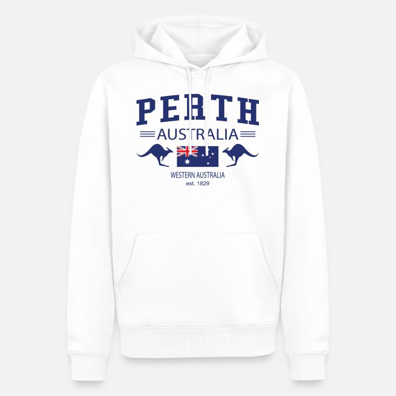 Perth - Sweat à capuche Premium bio Homme - blanc