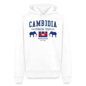 Cambodge - Sweat à capuche Premium bio Homme - blanc - Devant - Nico (187cm)