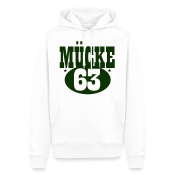 Mücke63 - Männer Premium Bio Hoodie - Weiß - Vorne - Nico (187cm)
