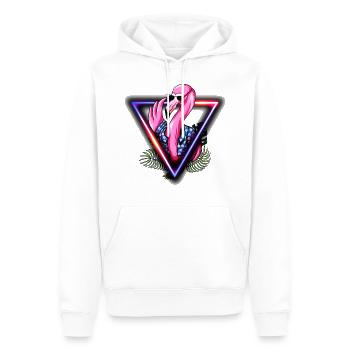 Flamingo Pink Sunglasses Summer Sun Cool - Men’s Premium Organic Hoodie - white - Front - Nico (187cm)