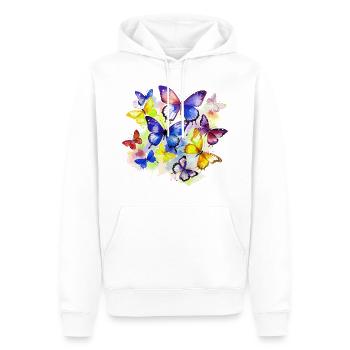Schmetterling Bunt Farbenfroh Schön Kunst Natur - Männer Premium Bio Hoodie - Weiß - Vorne - Nico (187cm)
