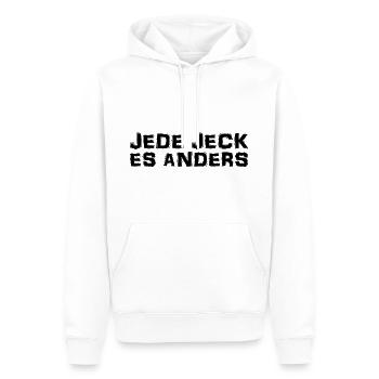 Kölsch - Dialekt - Spruch - Männer Premium Bio Hoodie - Weiß - Vorne - Nico (187cm)