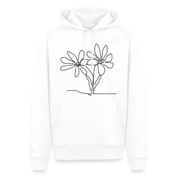 Blumen Abstrakter Geometrie Druckdesign - Männer Premium Bio Hoodie - Weiß - Vorne - Nico (187cm)