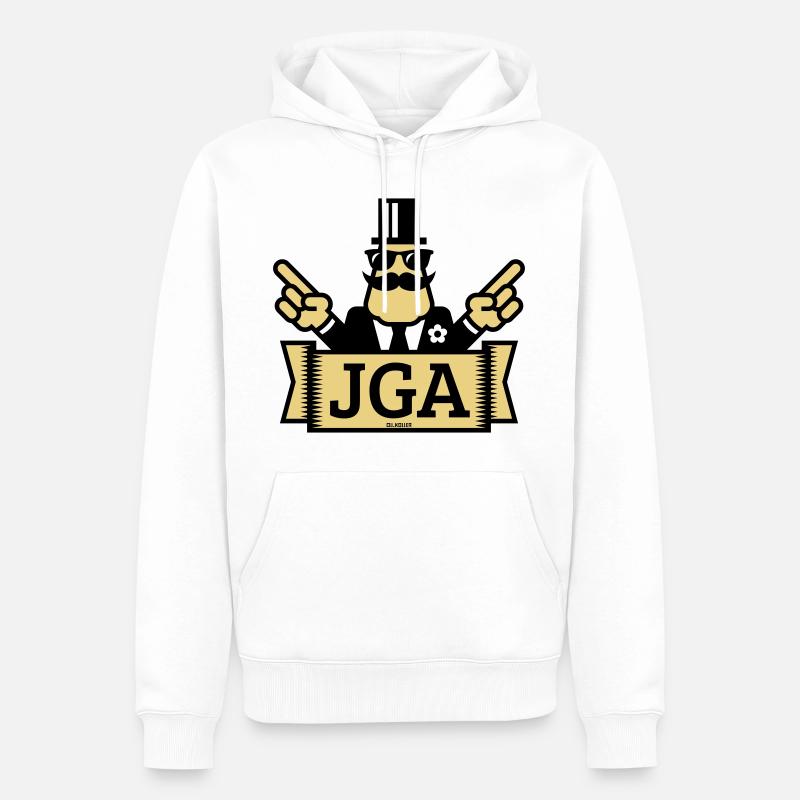 JGA Handzeichen (Junggesellenabschied / 2C) - Männer Premium Bio Hoodie - Weiß