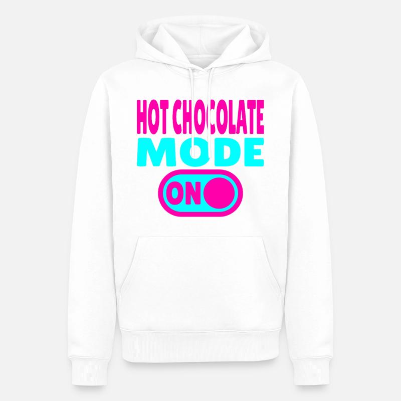 Mode chocolat chaud activé - Sweat à capuche Premium bio Homme - blanc