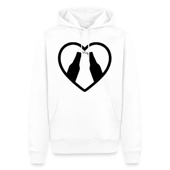 Herzflaschen Bier-Aperitif-Geschenk - Männer Premium Bio Hoodie - Weiß - Vorne - Nico (187cm)