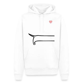 Dos de chien minimaliste - Sweat à capuche Premium bio Homme - blanc - Devant - Nico (187cm)