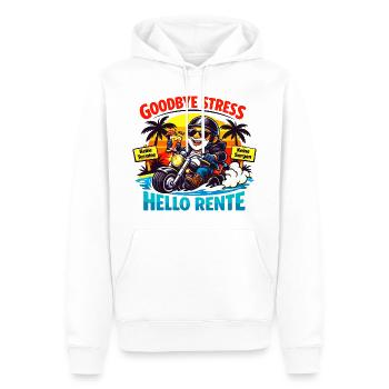 Schluss mit Stress: Hallo Rente - Männer Premium Bio Hoodie - Weiß - Vorne - Nico (187cm)