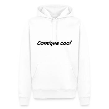 Comique cool cadeau humour - Sweat à capuche Premium bio Homme - blanc - Devant - Nico (187cm)