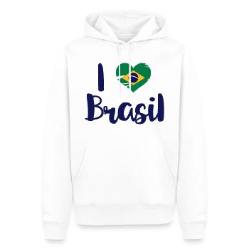 I love Brasil - Männer Premium Bio Hoodie - Weiß - Vorne - Nico (187cm)