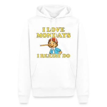 Pinocchio Loves Mondays - Männer Premium Bio Hoodie - Weiß - Vorne - Nico (187cm)