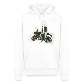 Motorrad Fahrer - Männer Premium Bio Hoodie - Weiß - Vorne - Nico (187cm)